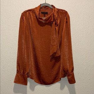 Banana Republic Copper Blouse with Scarf Accent